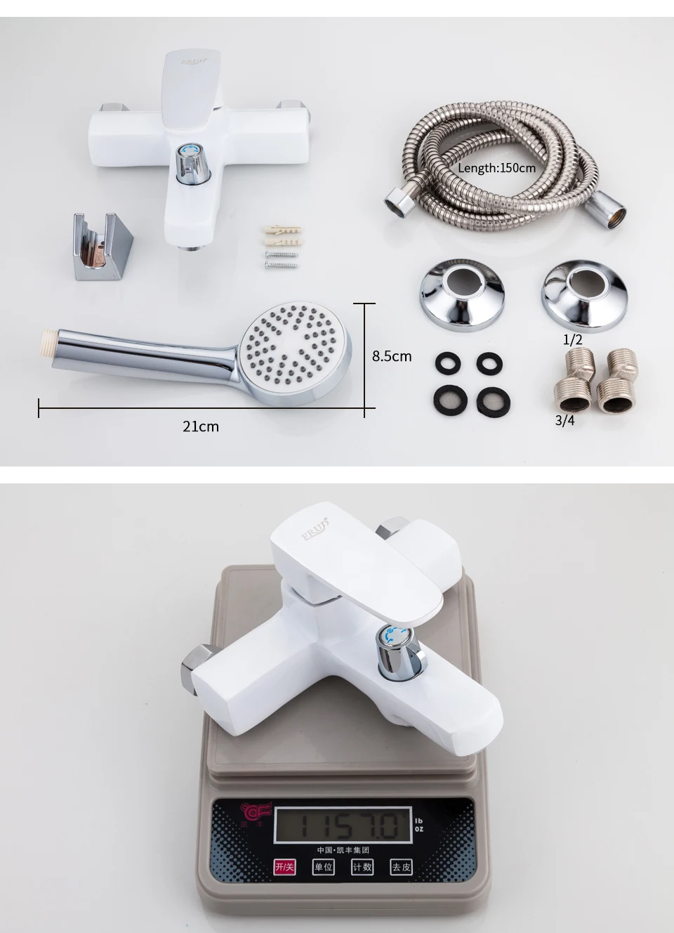 White bathroom sink faucet 11