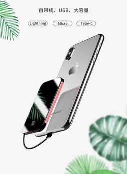 

5000mAh Solar Power Bank Digital Display Solar Battery Pack Mini Power Bank Usb Type-c cable for iphone 11 pro samsung s9 s10