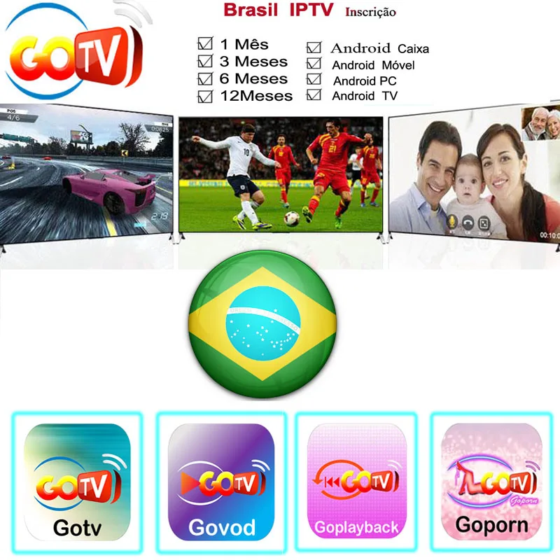 3 месяца Бразилия АПК IP tv подписка включает Бразилия live+ vod+ воспроизведение для android box/mobile/tv