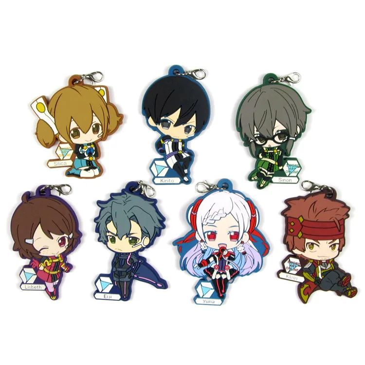 

2018 NEW Sword Art Online Original Japanese anime figure rubber Silicone sweet smell mobile phone charms/key chain/strap D154