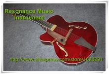 Klassische G Benutzerdefinierte Linkshänder E-gitarre Hollow Body Jazz Gitarre Weinrot F Löcher Andere Farben Erhältlich