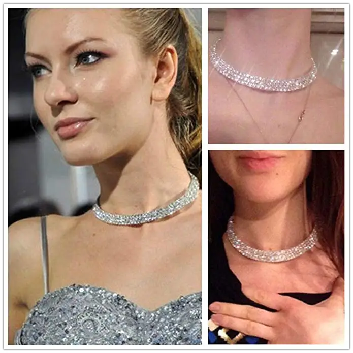 Fancy Love Crystal Rhinestone Bridal Necklace Earrings Jewelry Sets (1)