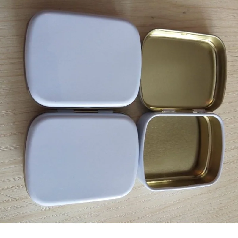 400pcs Wholesale Small Size Hinge Tin Box Square Tin Silver Gift Box