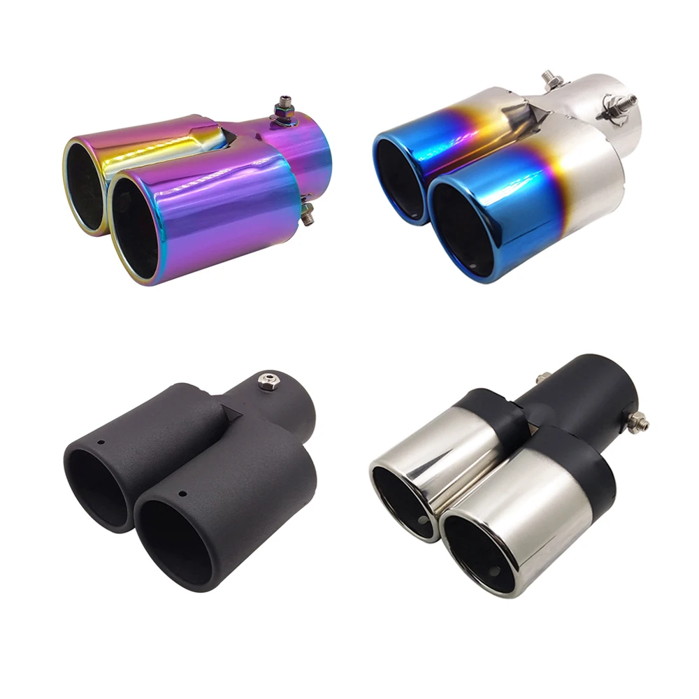 

Car Rear Muffler Twin Tail Pipes Double Exhaust Tips For Mitsubishi Lancer Nissan Sunny KIA K5 Mazda Honda City Suzuki Swift