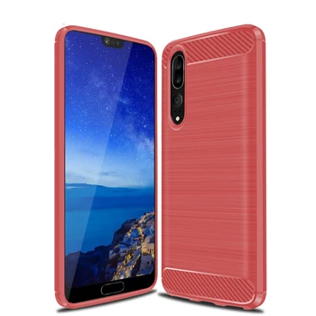

50pcs/lot Ultra Slim Carbon Fiber Shockproof Armor Brushed TPU Case For Huawei P20 Lite P20 Pro P20 Nova 3E