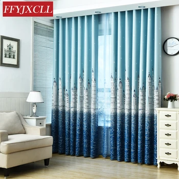 

Boy Girl Bedroom Cortinas Living Room Blue Pink Coffee Blackout curtains Custom Made Drapes Children Cloth Curtains For Kids