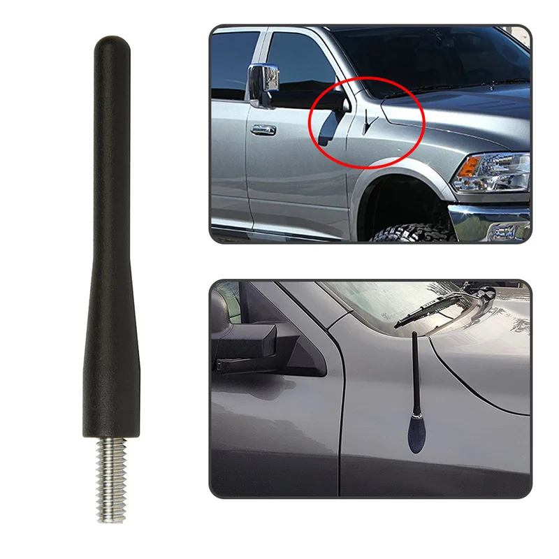 

Stable Performance Black AM/FM Aluminum Antenna For Dodge Ram Universal 3" 76mm Radio Antenna Fit Any RAM Truck 2009-2017