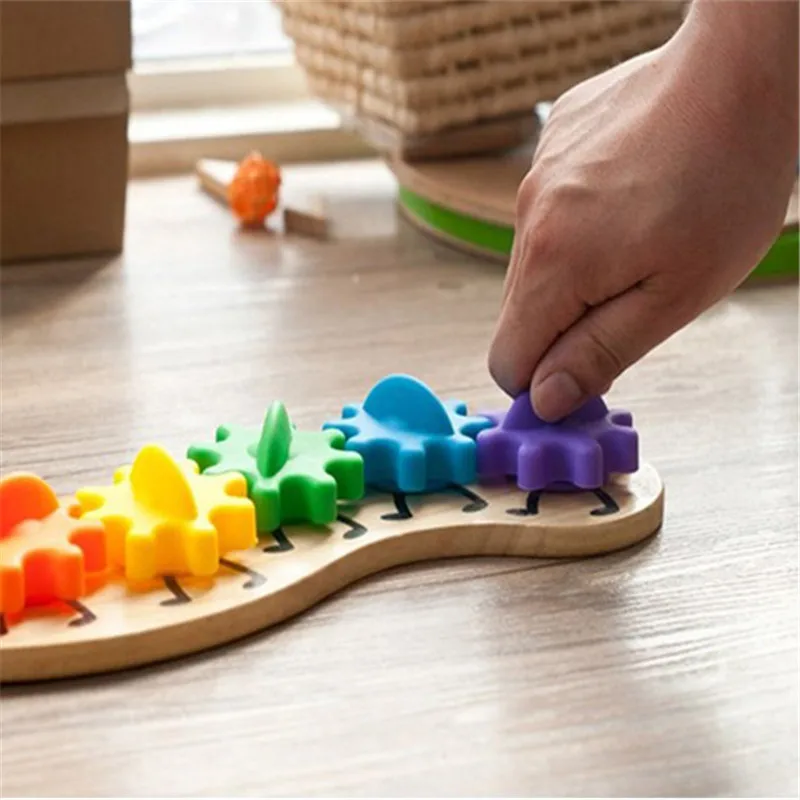 Детская разноцветная Шестерня Столярный червь игрушка детская деревянная головоломка Скручивающиеся развивающие игрушки забавные дети