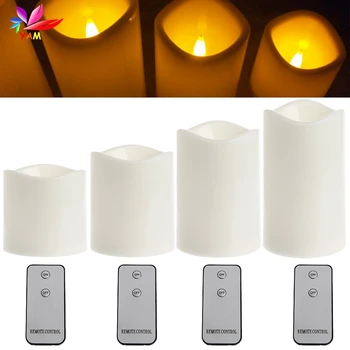 

Romantic Flameless LED Candles Light Wedding Scented Wax With Remote Control