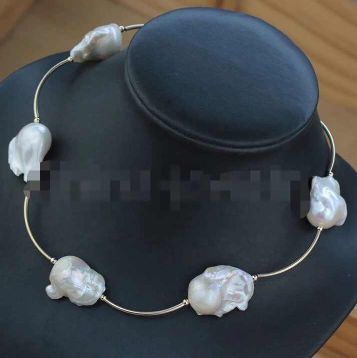 

song voge gem nanJ0255 natural white multicolor Reborn Keshi baroque freshwater pearl necklace