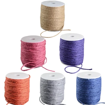 

2mm Colored Twine Cord Thread Hemp Rope String Gift Wrapping Packing Scrapbooking Craft Jewelry Making DIY 100m