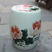 Пион живопись Цзиндэчжэнь фарфор Сад Табурет керамические стула для туалетного столика барабан Китайский Керамический Барабан стула