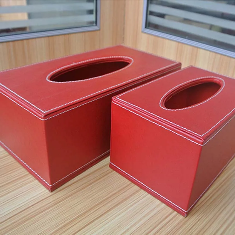 Rectangular Carved Tissue Storage Box Organizer Remote Control Cellphone Holder