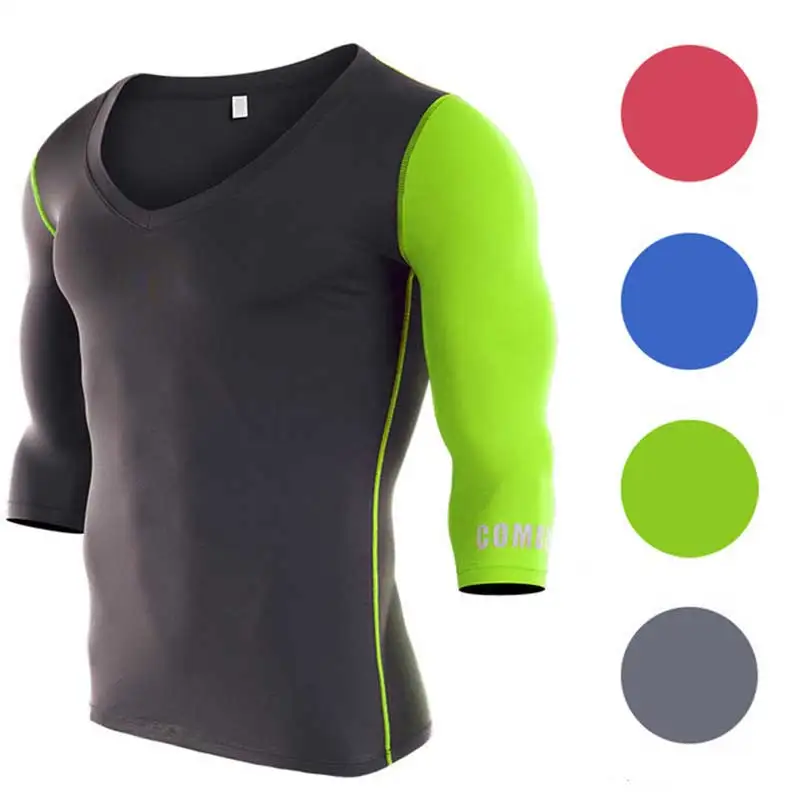 

Men Quick Dry Workout Gymming Tops Long Sleeve Tee Sporting Runs Compression Fitness Exercise Female Clothing T Shirt M1824