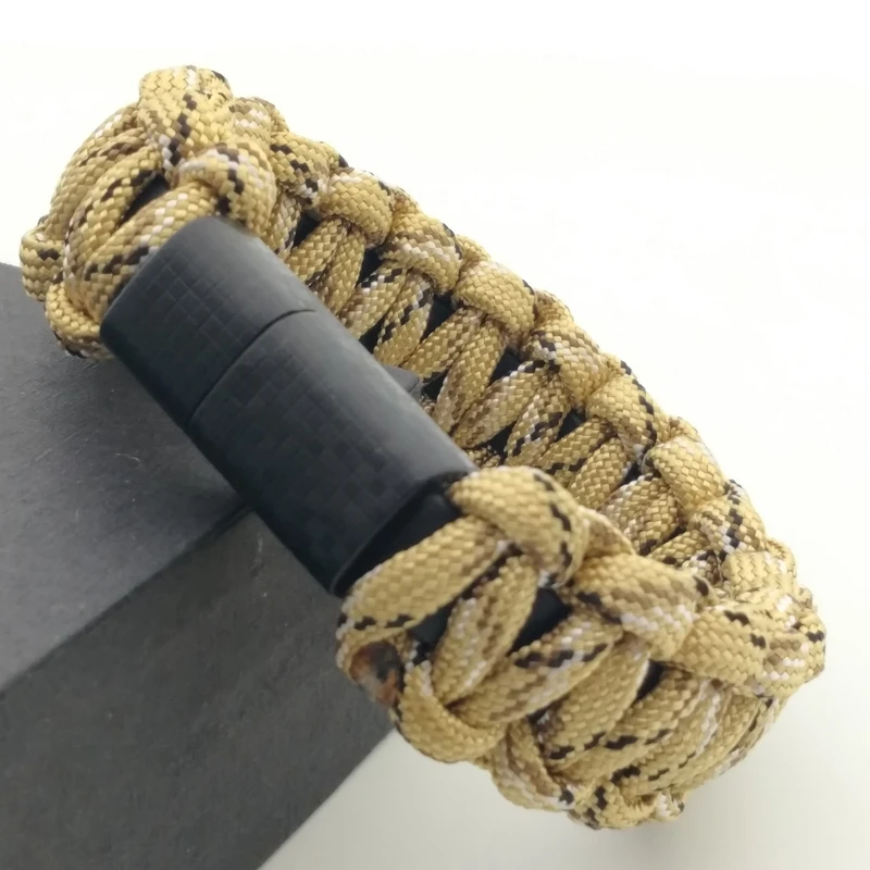 Camouflage survival cable bracelets Parachute Braided wrist band in