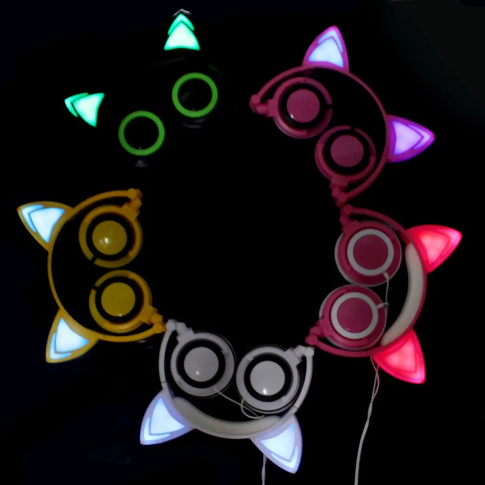 Детские Bluetooth стерео кошачьи наушники мигающие светящиеся кошачьи наушники милые Игровые наушники светодиодный светильник для Chirld