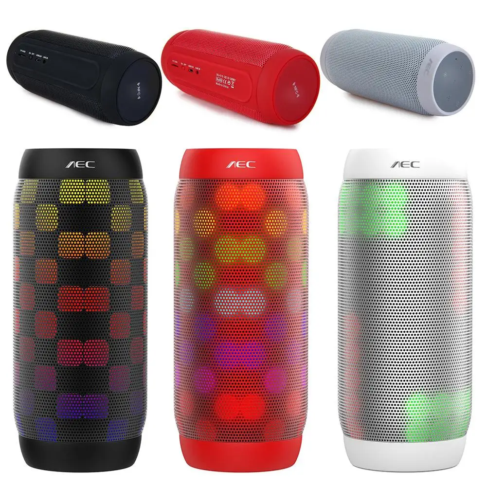 

Wireless Luminous Dancing Colorful LED Bluetooth V3.0 Speaker Outdoor Cylindrical Subwoofer Riding Card Insertion LED Speaker