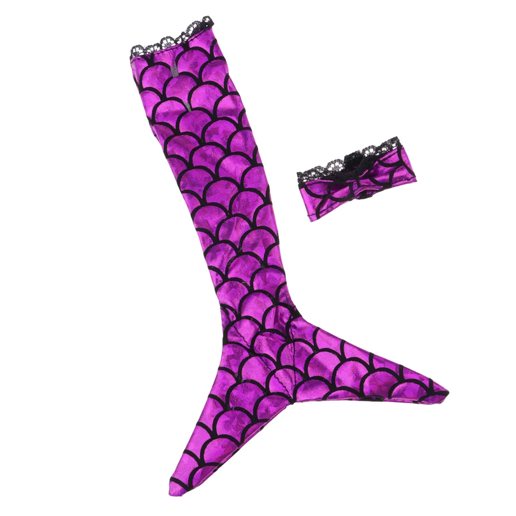   Popular Mermaid Dress Swimwear Bathing Suit For   Dolls Dress Up Purple