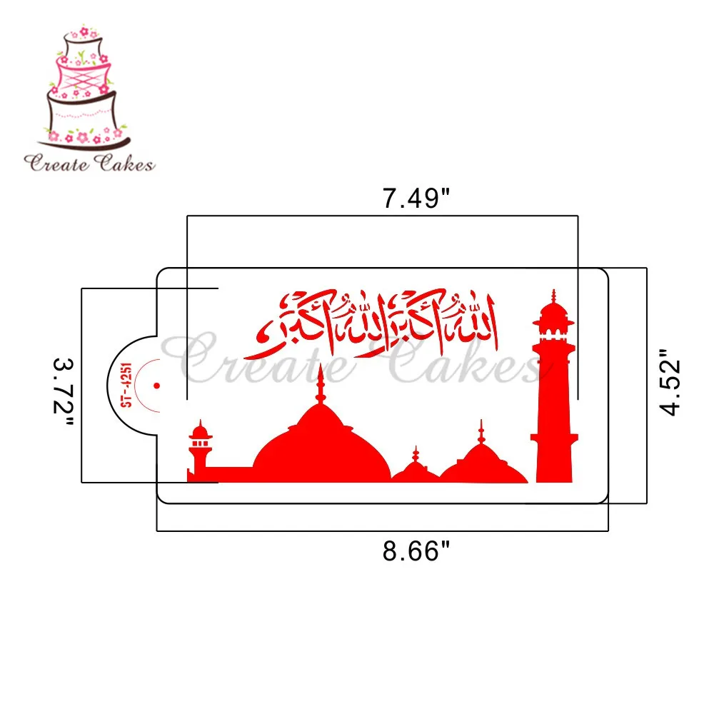 Mubarak ИД пластиковый трафарет слова Торт Украшение торта боковой трафарет границы трафареты для краски выпечки инструменты формы - Цвет: ST-4251