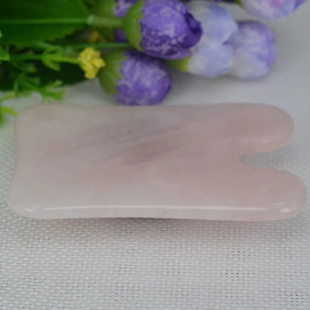 1Pc Natural Rose Quartz Crystal U-Shaped Gua Sha Massager Scrapping Plate For Body Chakra Healing reiki Massage