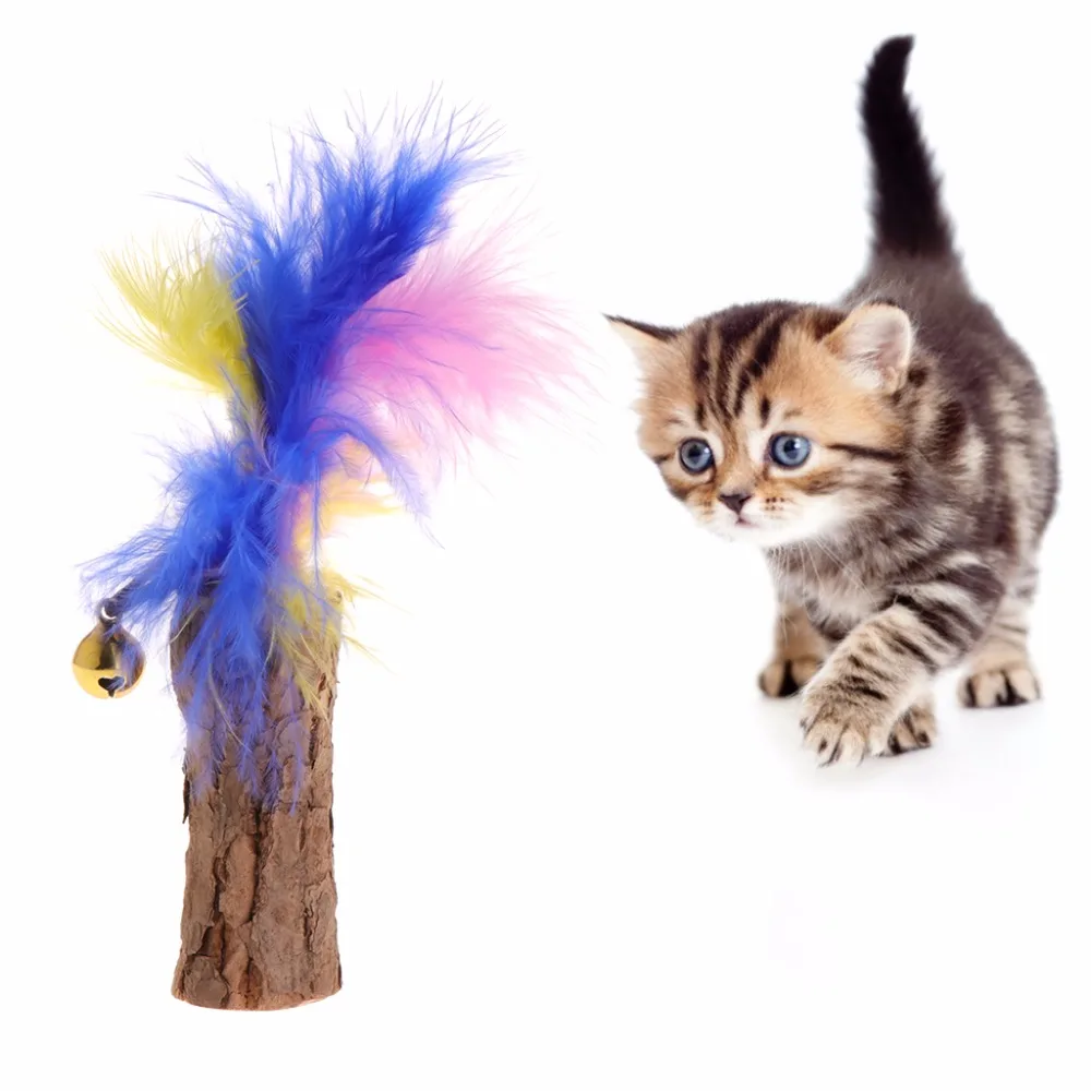 Cat Toys Catnip Molar Stick Feather Pet Funny Teeth Chew Toy