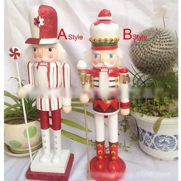 

HT064 Free shipping toy 38Cm cute candy style walnut nutcracker soldier puppet crafts birthday gift Christmas Decoration