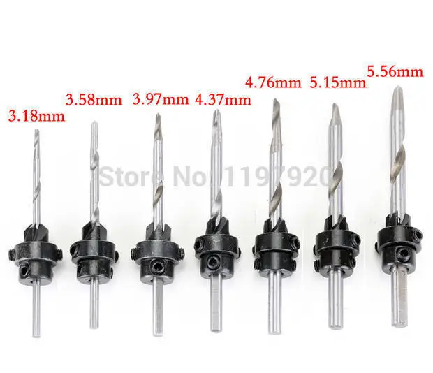 8× Countersink Drill Bit Set Adjustable Depth Stop Collar Woodworking Drillin Xg 8× Countersink Drill Bit Set Adjustable Depth Stop Collar Woodworking Drillin Xg