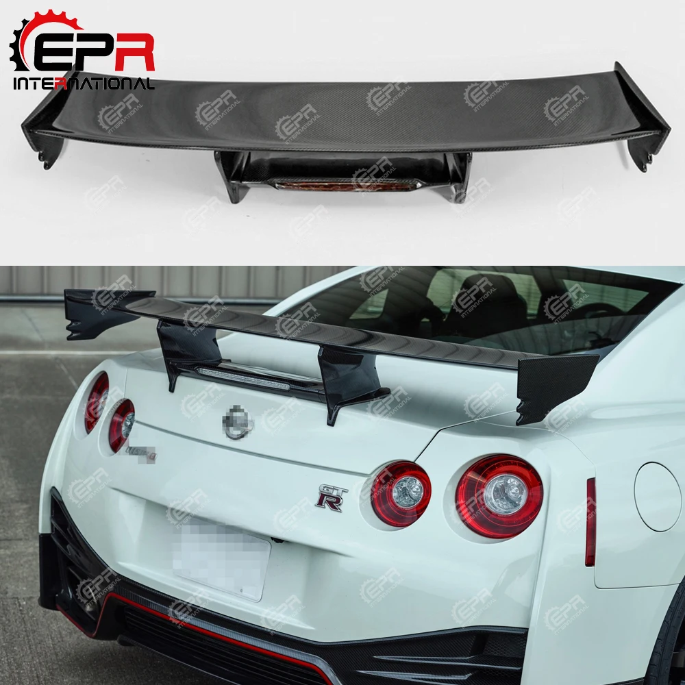 

For Nissan GTR R35 Carbon Fiber Nismo Style Rear Spoiler Brake Light Trunk Wing Racing Bodykit For R35 GT-R Tuning Car Styling