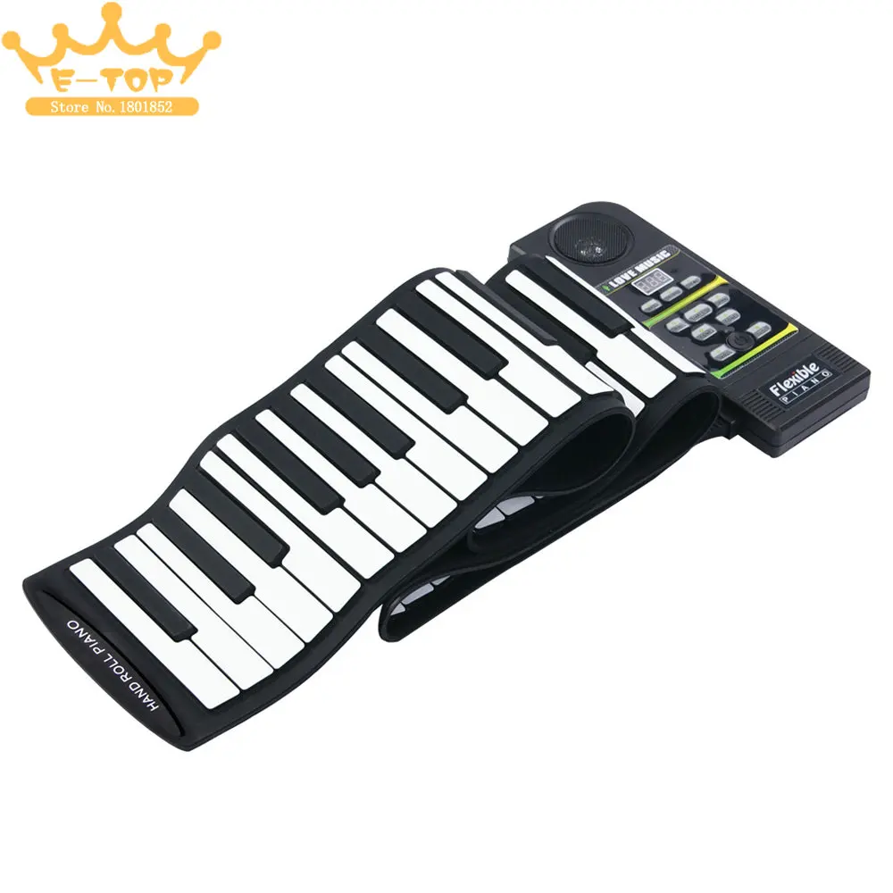 

PN88S 88Keys 28 Tones 100 Rhythms Electronic Flexible Roll Up Piano USB & MIDI Port with Speaker for Children