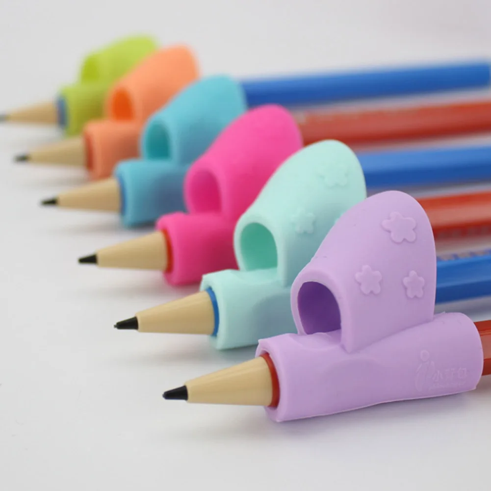3 шт./компл. цветной случайный силиконовый Детский обучающий игрушечный инструмент для письма держатель для ручки канцелярские товары для исправлений набор обучающий подарок