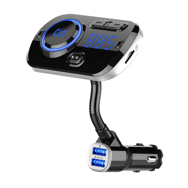 ALLSOME fm-передатчик Bluetooth 5,0 автомобильный комплект для громкой связи MP3 музыкальный плеер Поддержка TF карты/U диск воспроизведение двойной USB быстрая зарядка MA30