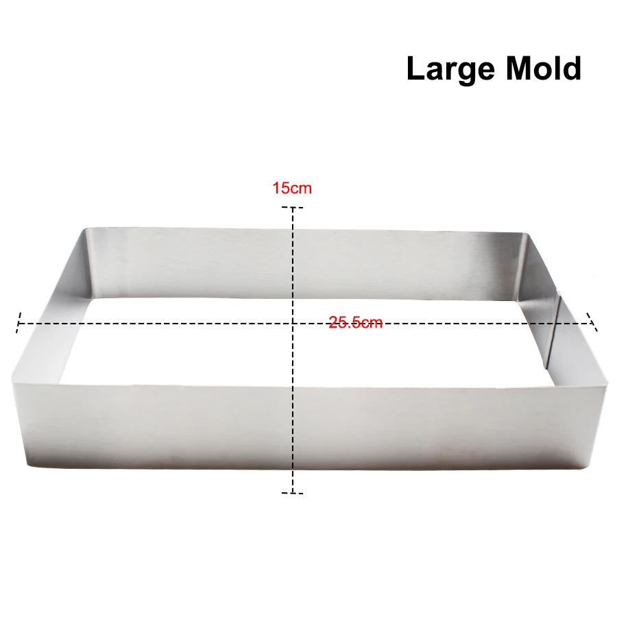 3 шт./компл. прямоугольный Нержавеющая сталь пресс-форма для торта Малые/Средние/Большие Fondant(сахарная) мусс кольцо на свадьбу, день рождения, инструменты для выпечки торта аксессуары