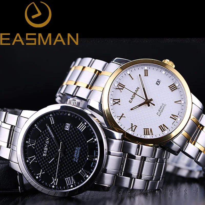 EASMAN Watch Men Gold Luxury Business 21 Jewels Automatic Brand Luminous Watch Mechanical Wristwatches King Boss