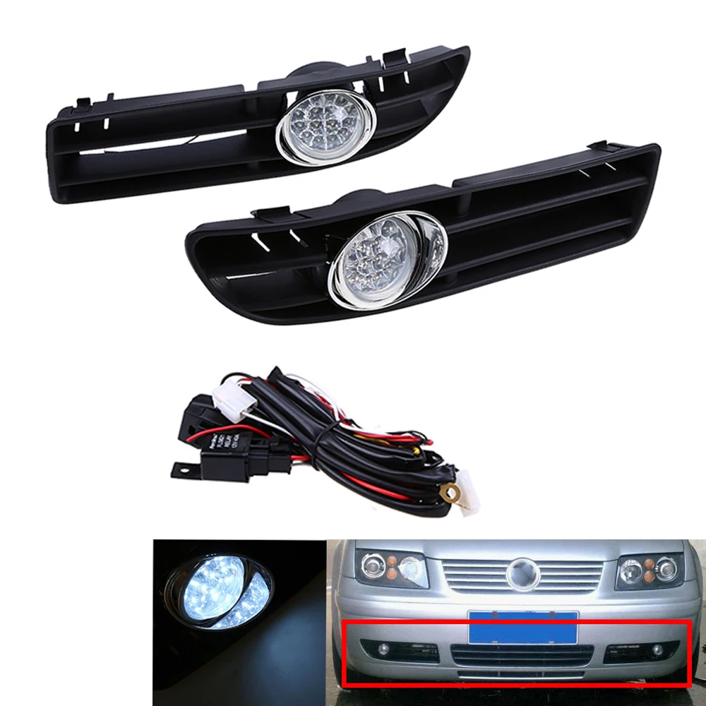 

Car BUMPER GRILLE FOG LIGHT LED LAMP Fit FOR VW JETTA BORA MK4 99-04