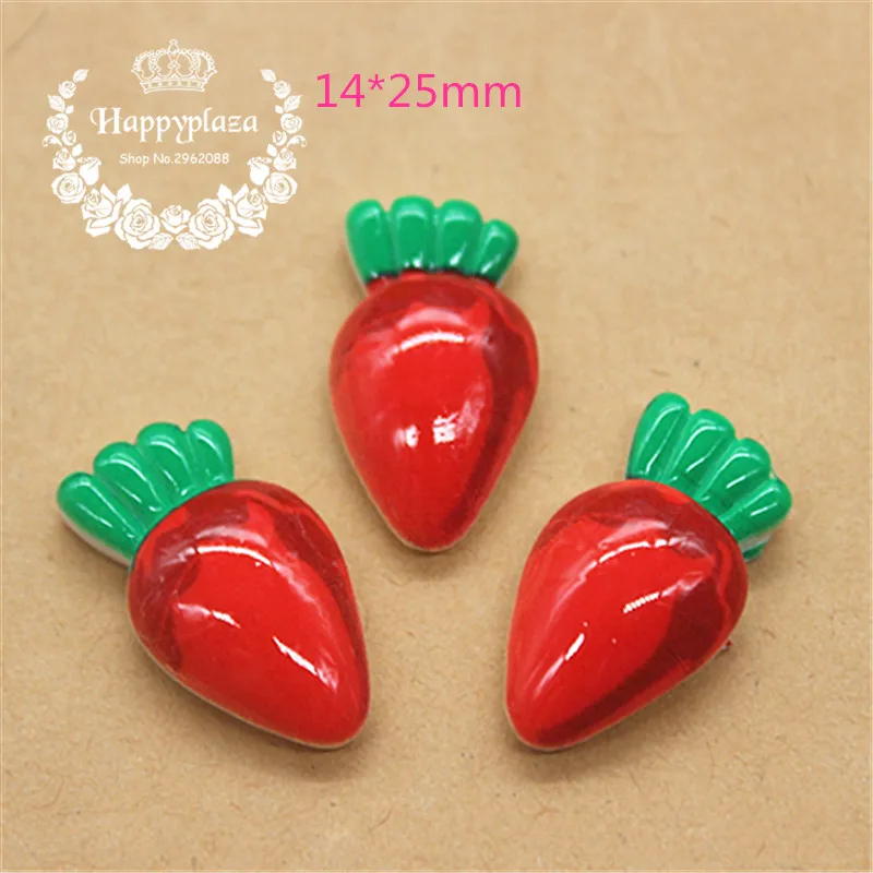 

20pcs Kawaii Simulation Vegetable Carrot Resin Flatback Cabochon Food Art Supply Decoration Charm Craft DIY,14*25mm