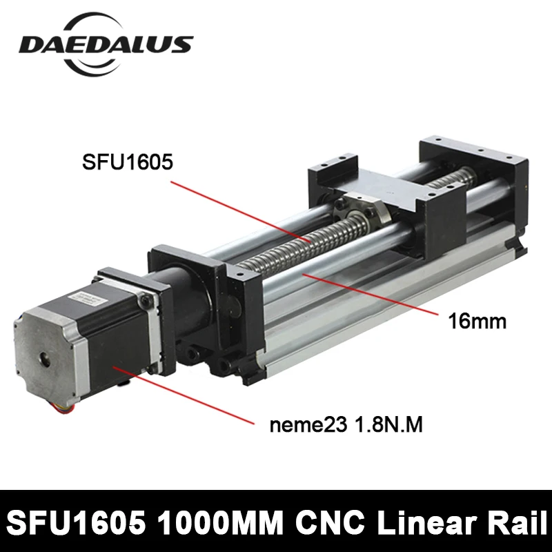 

CNC Mini SFU1605_1000mm Linear Rail + 57(nema23) Stepper motor 1.8NM For Diy Router Engraving machine Tool