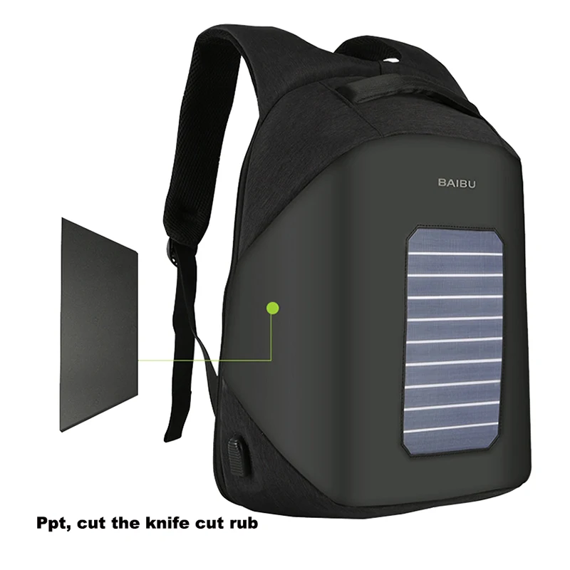 

2018 Men's Backpack 10W Solar Designer Backpack USB Charging Anti-theft 15.6'' Laptop Bag Men's Shoulder Travel Backpacks
