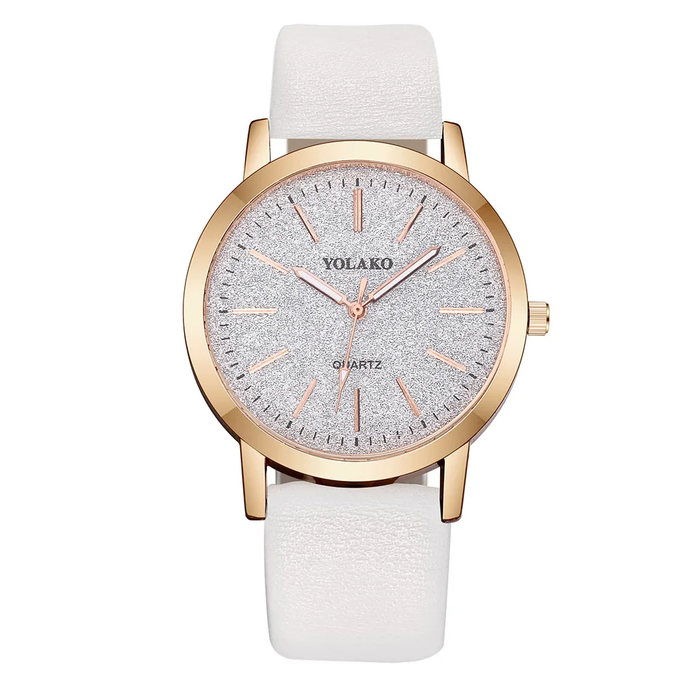 Montre Femme, современные модные женские часы, Круглые Кожаные Женские кварцевые наручные часы, простые повседневные часы-браслет, Reloj Mujer# W
