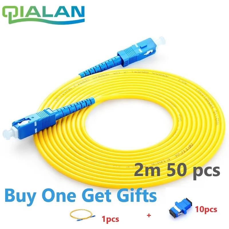 

SC UPC Patchcord 2m Simplex 2.0mm PVC Single Mode Fiber Patch Cable SC Patch Cord Optical Fiber Jumper SM SX SC Fiber Patchcords