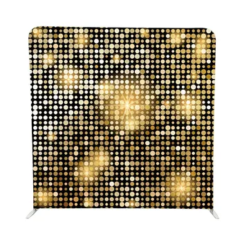 

custom white dot with yellow light single side print backdrop with stand for party