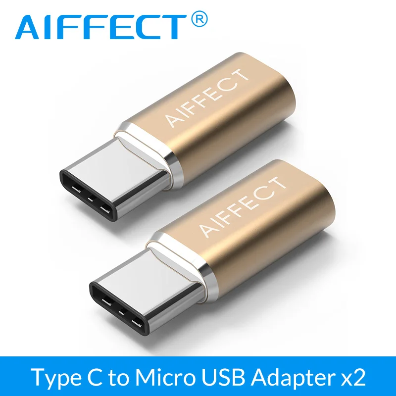 

AIFFECT USB C to Micro USB Adapter, Type C to Micro USB Converter for MacBook 12" Nexus 6P, Nexus 5X, Lumia950X, and More