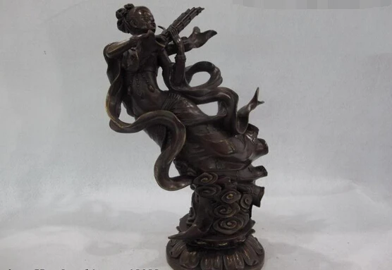 

S0214 Copper Bronze Fly Fairy maiden Speaker As frescoes of the Dunhuang Caves Statue D0318