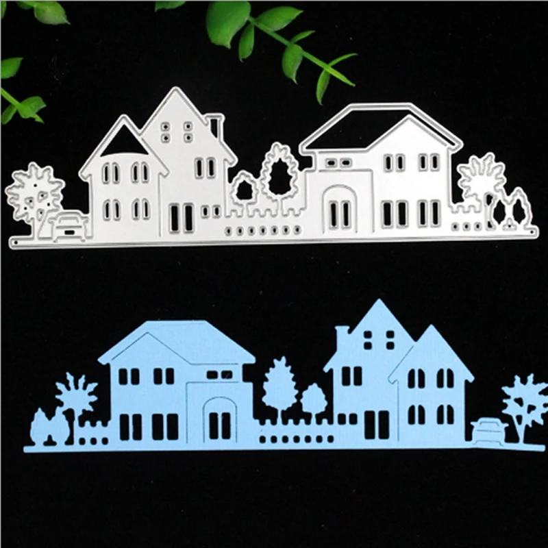 House Shape Stencil Stamps Embossing Cutting Dies For Die Metal Emboss