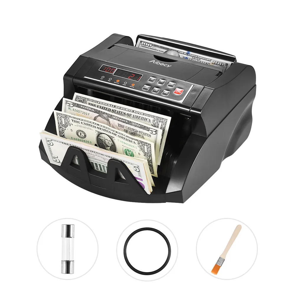 Aibecy многовалютный счетчик банкнот наличные деньги банкнот Автоматическая Счетная машина IR/DD ЖК-дисплей для доллара США Евро AUD HKD