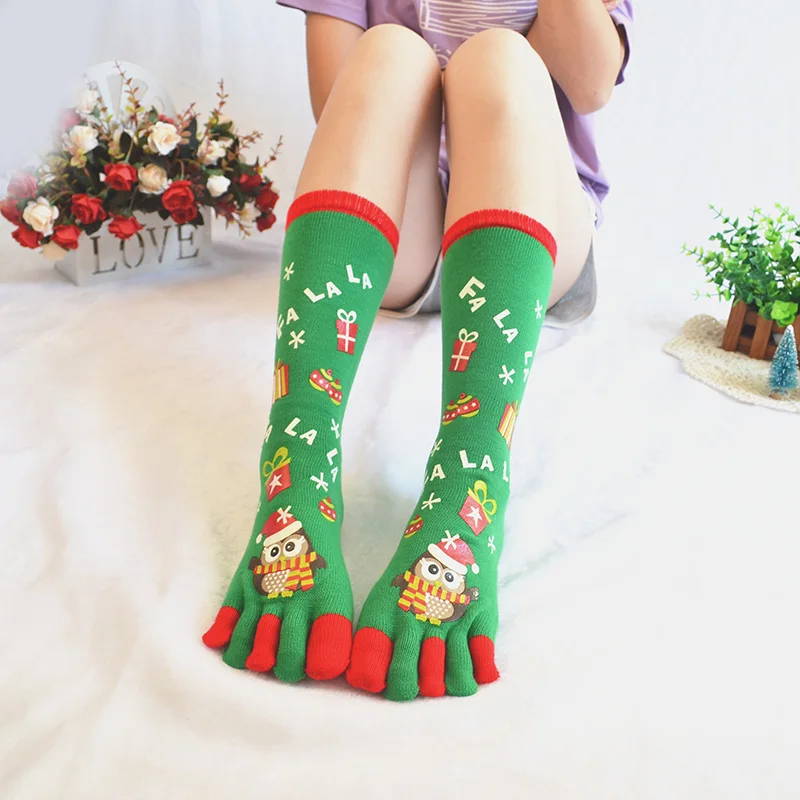 

Cotton Christmas Five-finger Long Thigh Knee High Socks Woman Cute Warm Sexy Cosplay Medias Kawaii New Genuine Favourite