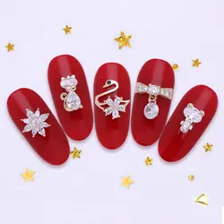Блестящие 3d-украшения для ногтей наклепки Кристалл Стразы смешанные узоры плоское дно аксессуары советы для ногтей