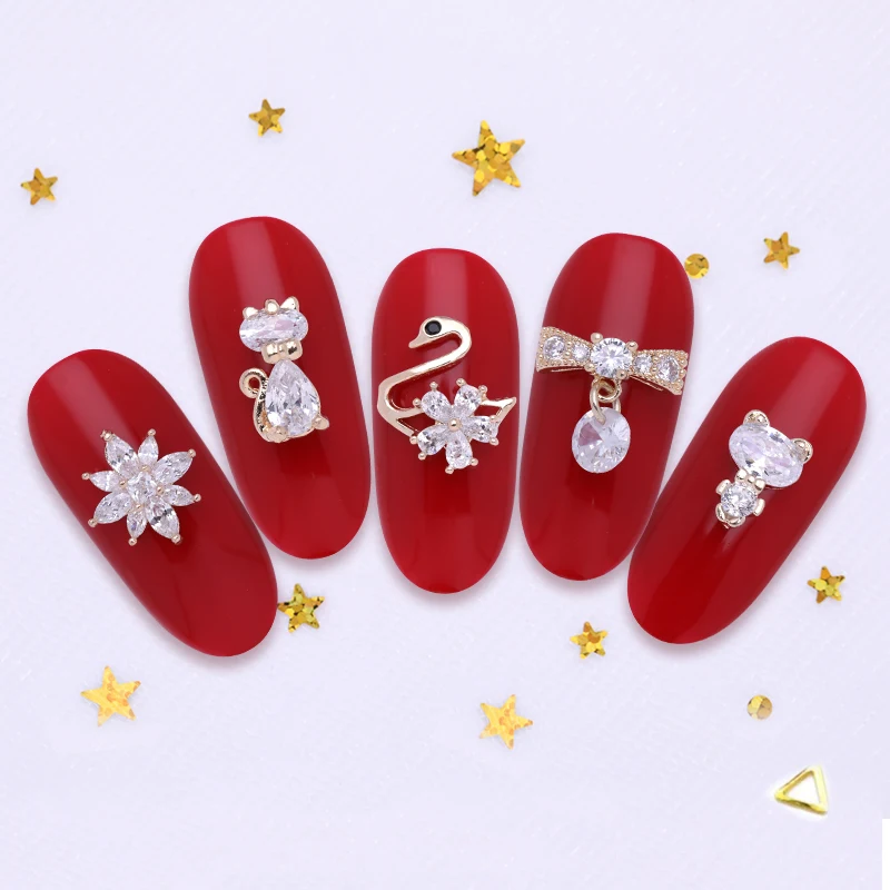 

Nail Rhinestones Crystal Mixed Pattern Shining Nail Art Charms Flat Bottom Accessories Tips DIY Nail Art Decorations