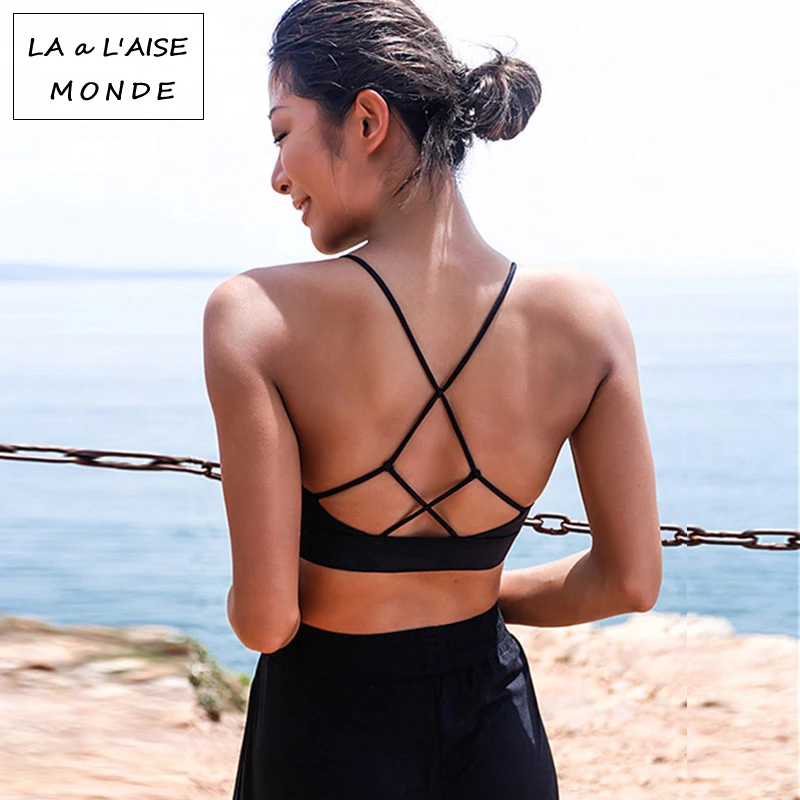 

Women's Hollow Cross Brassiere Bh Push Up Sport Bras Woman Fitness Sports Active Wear Tops For Women Gym Yoga Clothing Crop Top