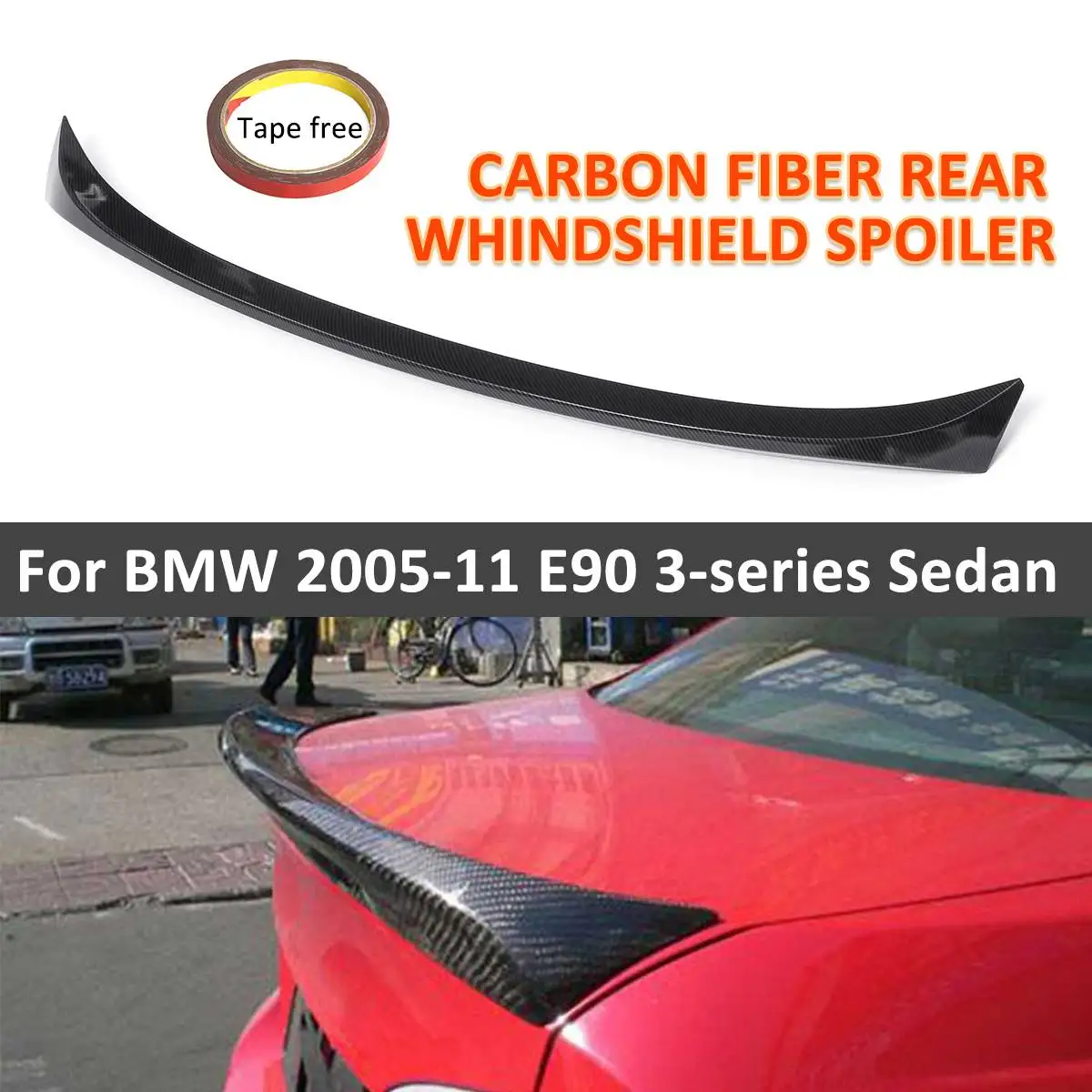 

ABS Car Trunk Spoiler Wing Rear Wing Spoiler Trunk Roof Wing For BMW 2005-2011 E90 3-series Sedan Carbon Fibre