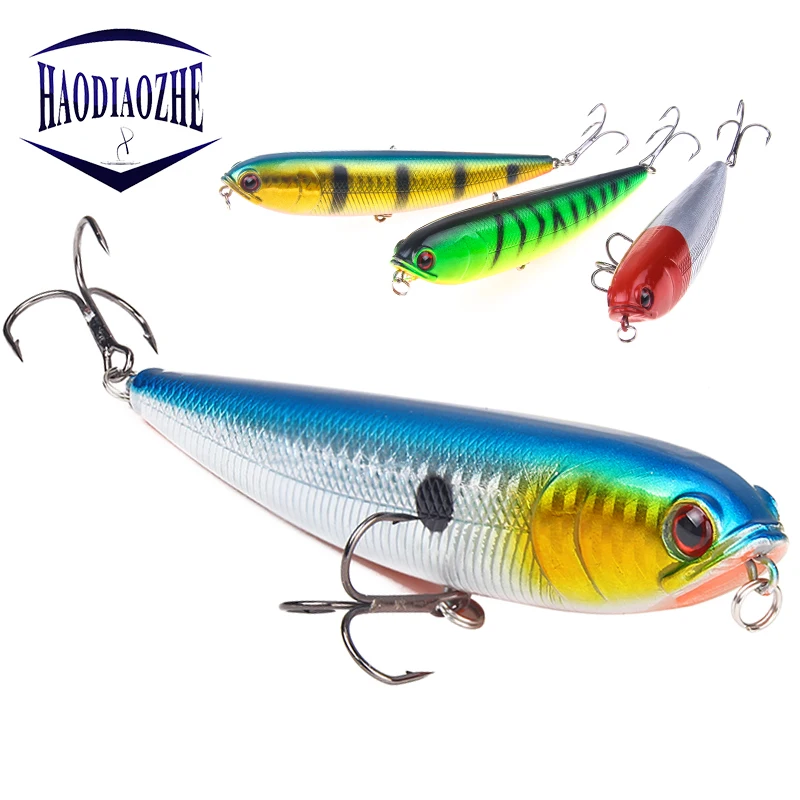 

HAODIAOZHE Pencil Fishing Lure Hard Bait Artificial Crankbait With 2 Treble Hooks 11.5cm 20g Sinking Vibration Wobblers YU279